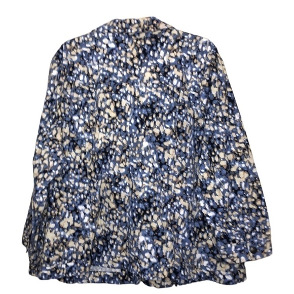 Cj BANKS - 100% Cotton Blue, Cream, Tan & White Button Front Jacket - Size 5X - Picture 3 of 8